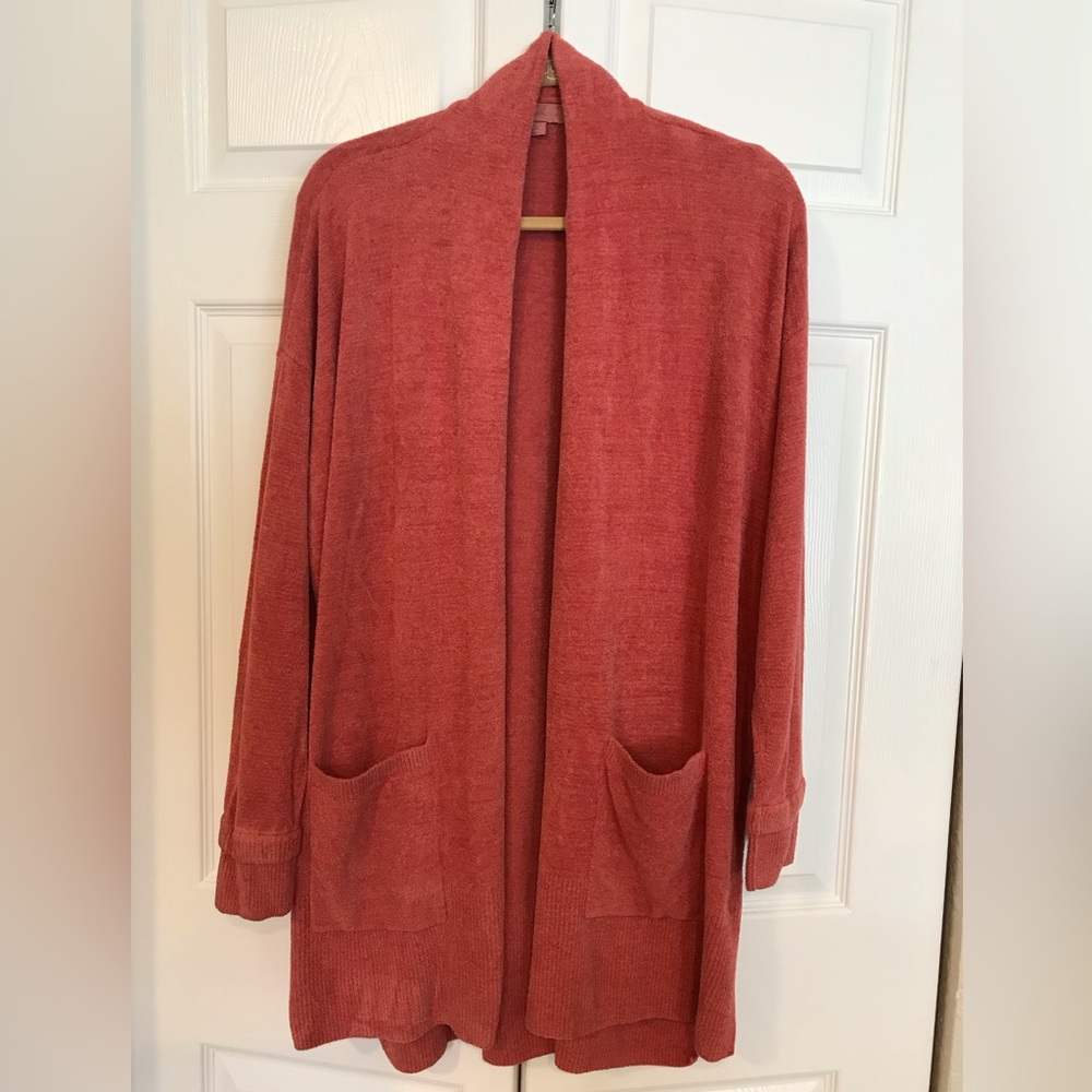 Barefoot Dreams Pink Coral CozyChic Ultra Lite Cardigan